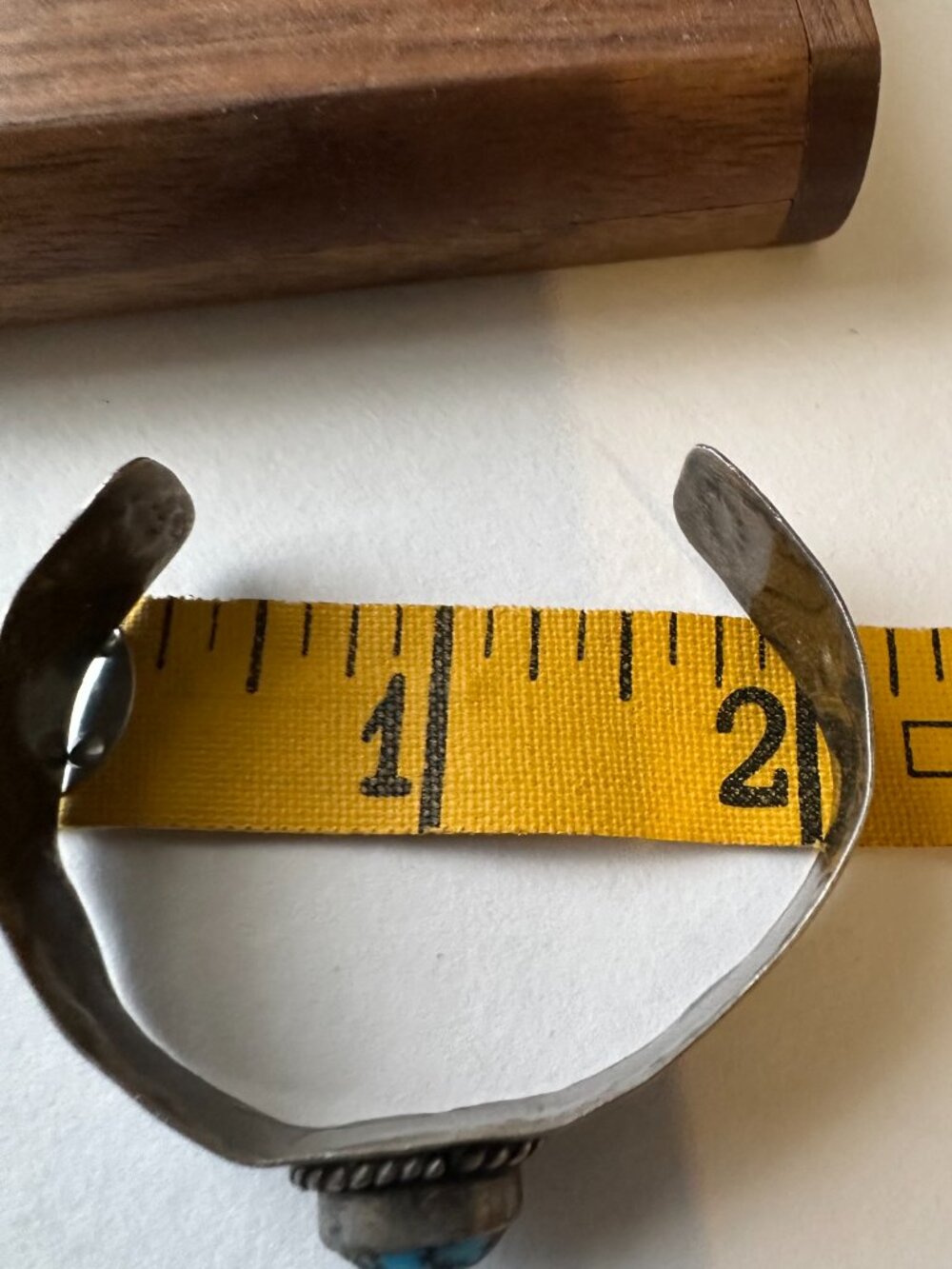 VTG Native American Turquoise Childs Cuff Bracelet, Very Thin Band - Picture 7 of 7